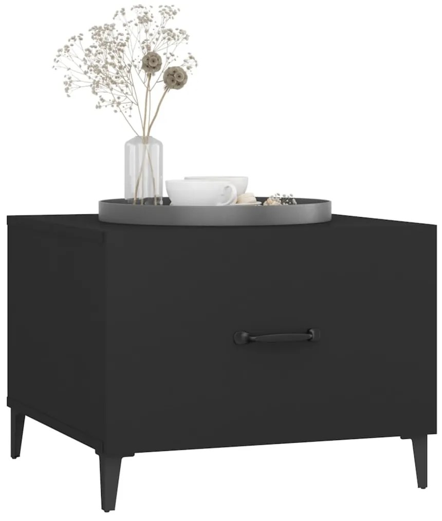 Mesas de centro com pernas de metal 2 pcs 50x50x40 cm preto