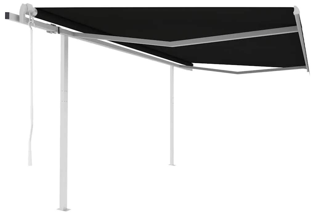 Toldo retrátil automático com postes 4x3 m antracite