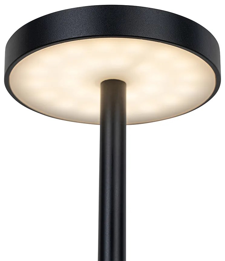 Candeeiro de mesa de exterior preto c/ LED e dimmer tátil recarregável - Dupont Design