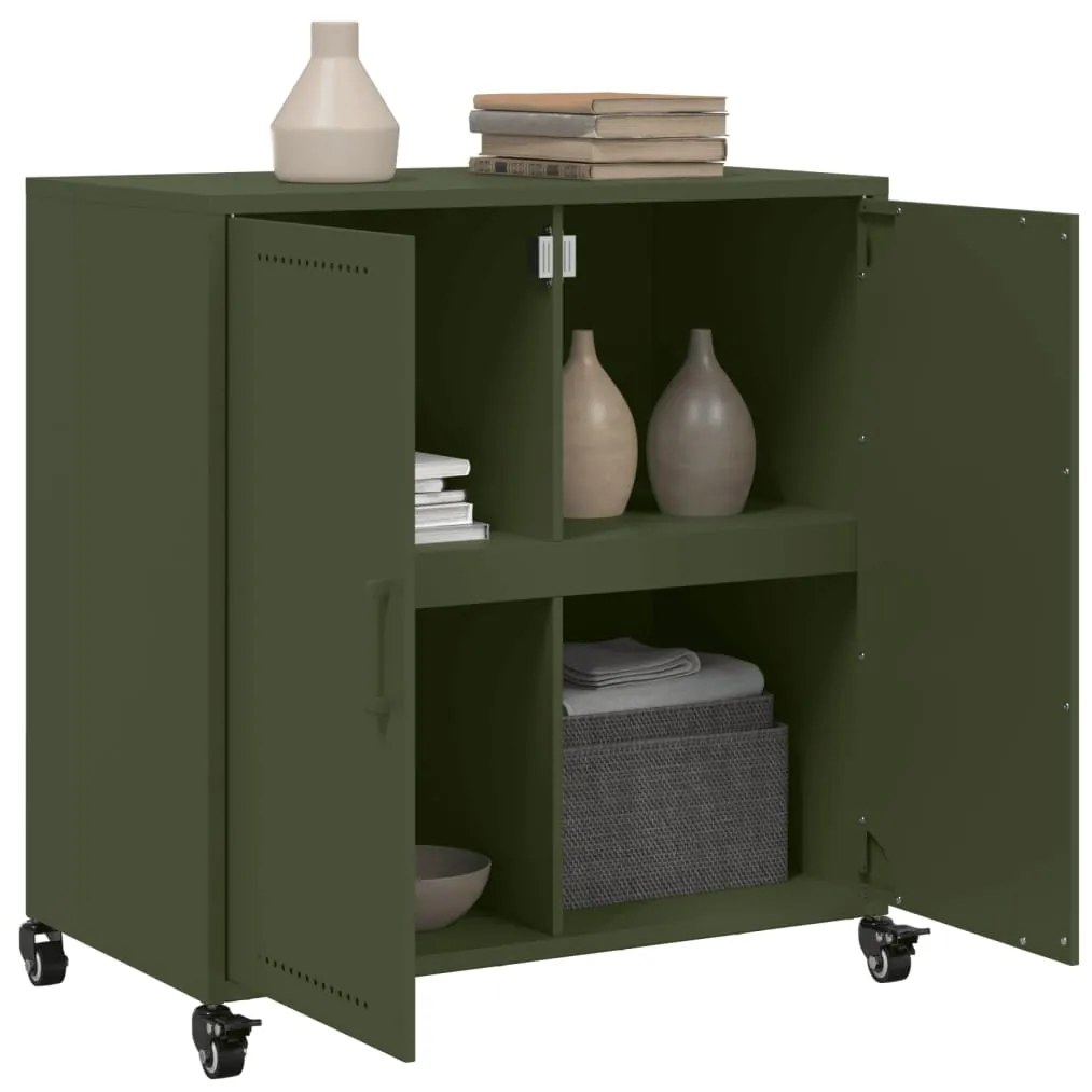 Aparador 68x39x72 cm aço verde-azeitona