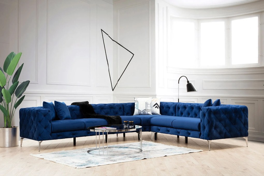 Sofá de Canto Como – Azul Marinho – 310 cm x 70 cm x 270 cm