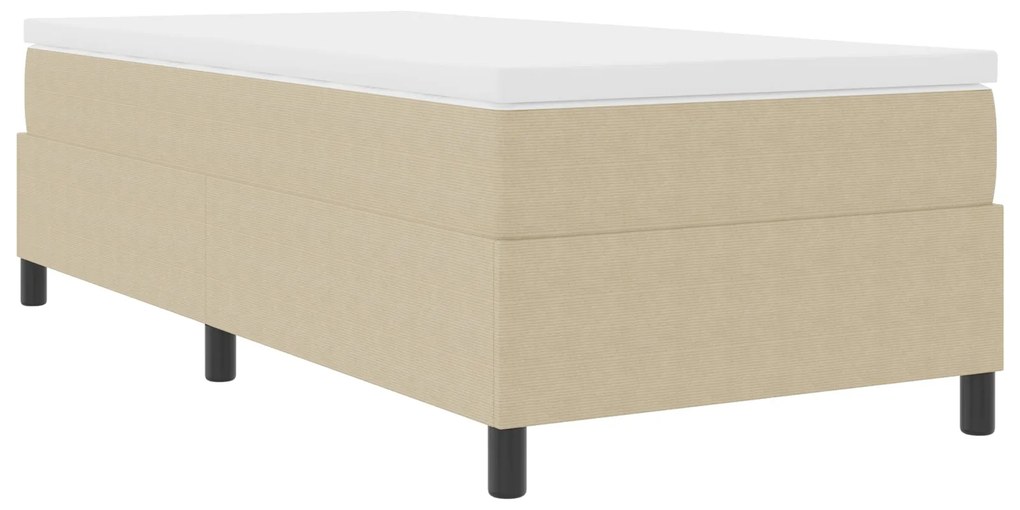 Cama Box vidaXL Verde Claro Cinza 90x200 cm em Tecido de Corduroy