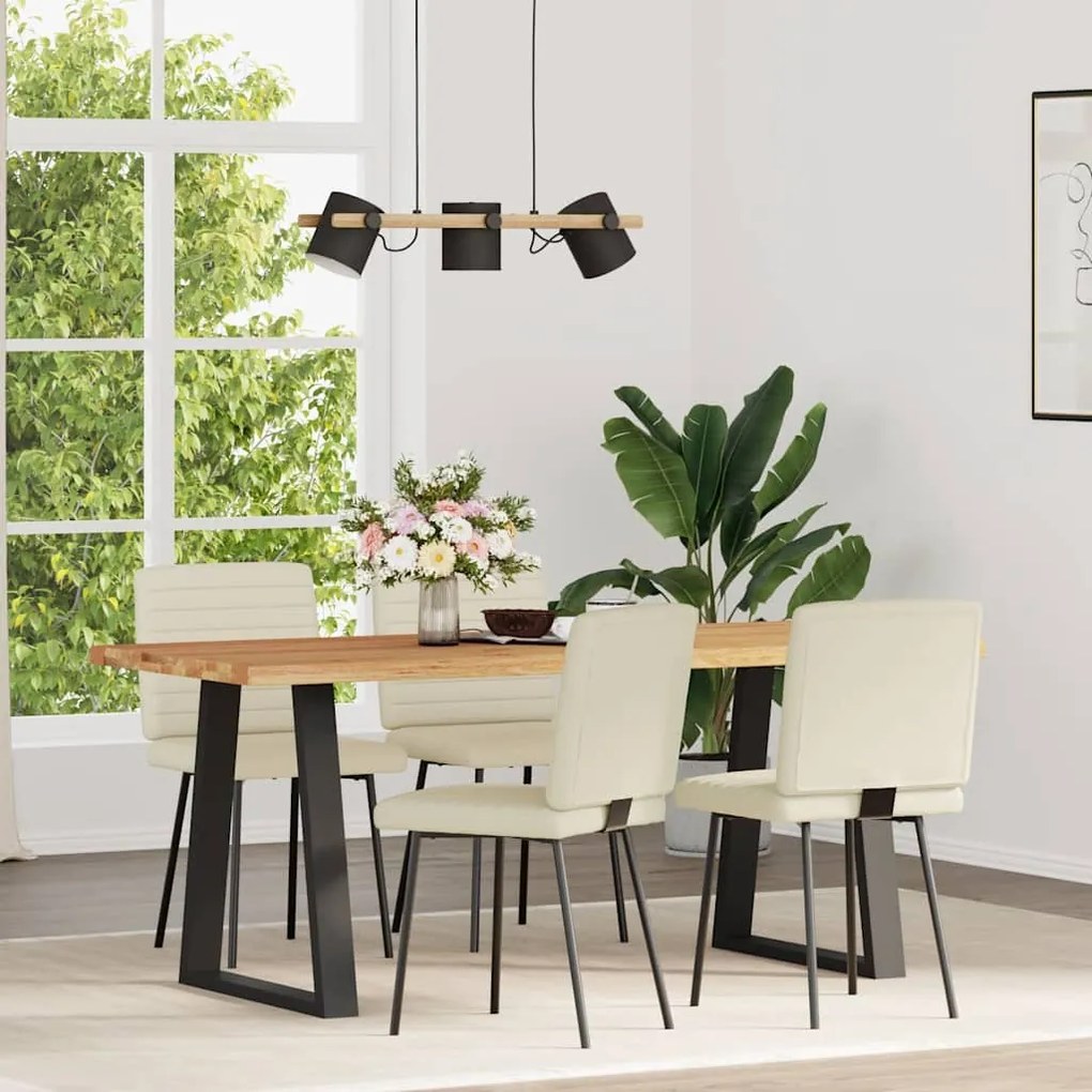 Cadeiras de jantar 4 pcs couro art. creme