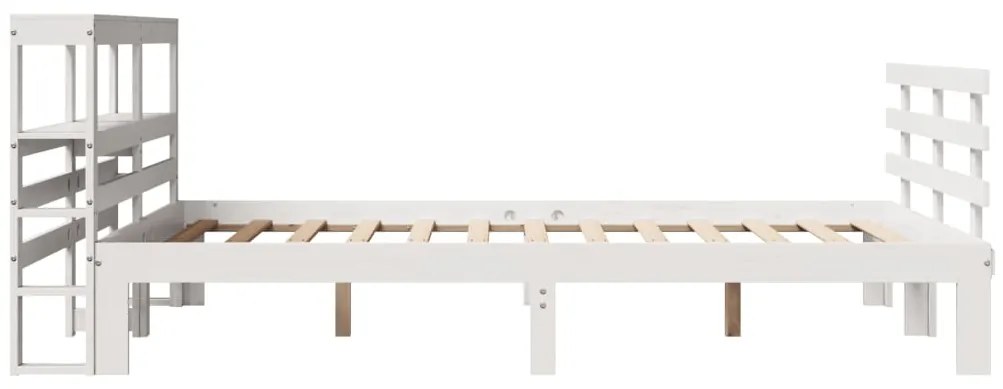 Estrutura de cama c/ cabeceira sem colchão 140x190 cm branco