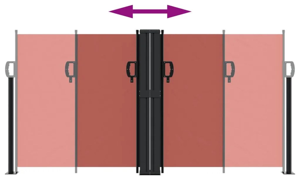 Toldo lateral retrátil 120x600 cm terracota