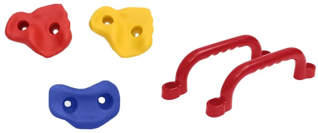 Assentos de baloiço 2pcs c/ pedras de escalada polietileno azul