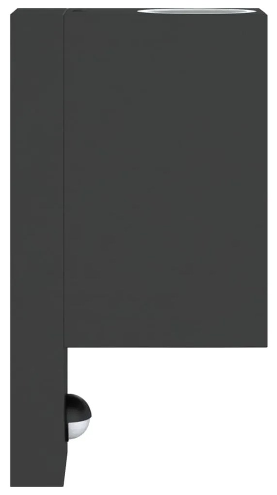 Candeeiros parede p/ exterior c/ sensor 2 pcs alumínio preto