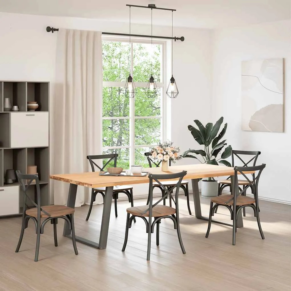 Pés para mesa de jantar em formato de U, 2 peças, antracite, 100x(72-7
