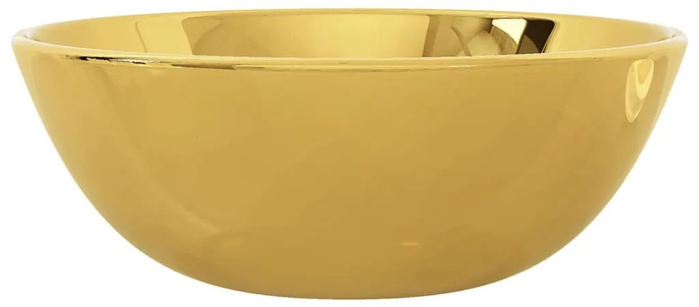 Lavatório 28x10 cm cerâmica dourado