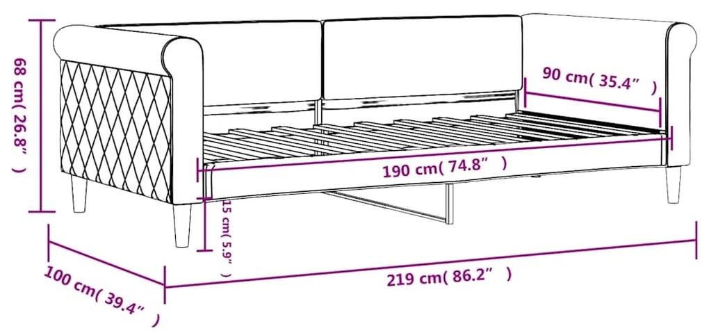 Sofá-cama 90x190 cm veludo cinzento-escuro