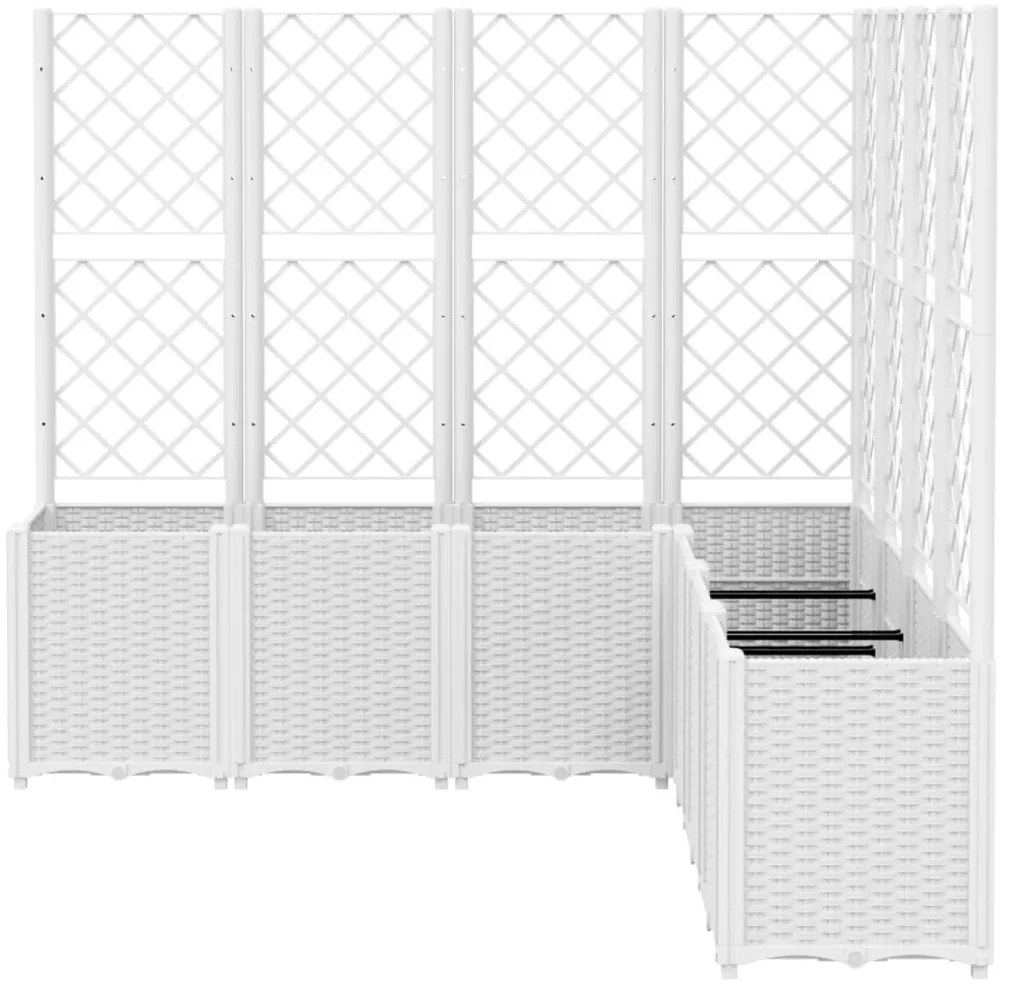Vaso/floreira jardim c/ treliça 160x160x140 cm PP branco