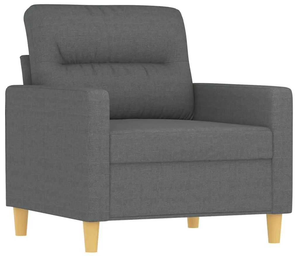4 pcs conjunto de sofás com almofadas tecido cinzento-escuro