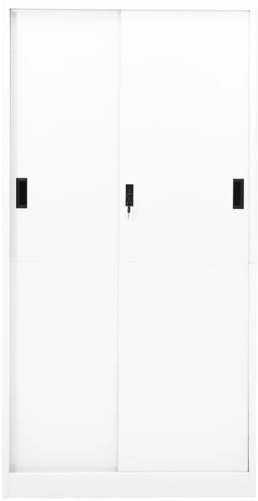 Armário escritório c/ porta deslizante 90x40x180 cm aço branco