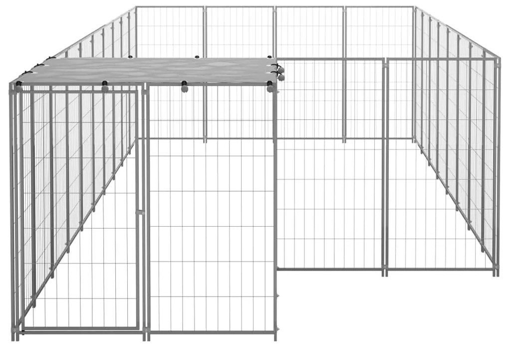 Canil 10,89 m² aço prateado