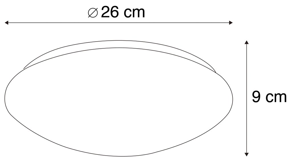 Candeeiro de teto moderno branco 26 cm com LED - Iene Moderno