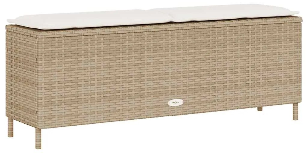 Banco de jardim com almofadão 110x30x40,5 cm vime PE bege