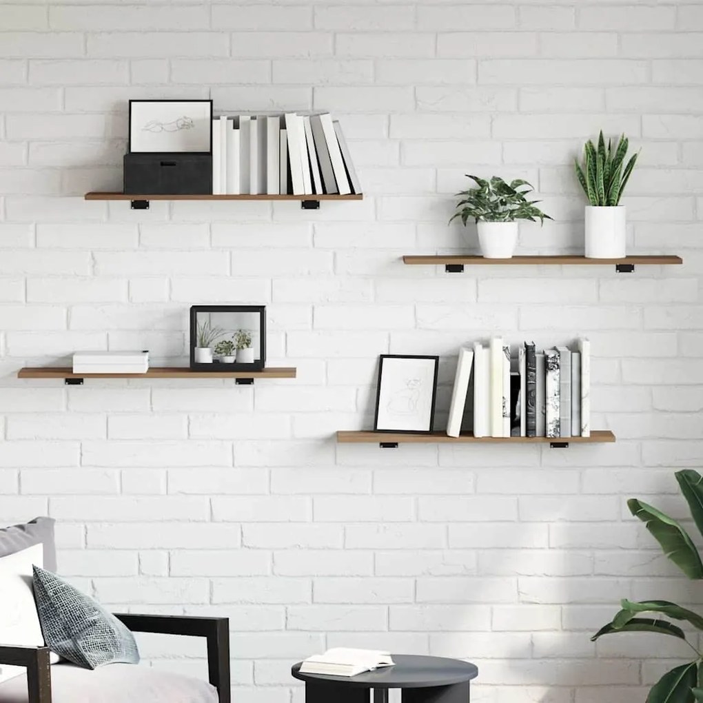 Prancha de Estante para Livros 4 pcs Castanho 100 x 40 x 1.5cm