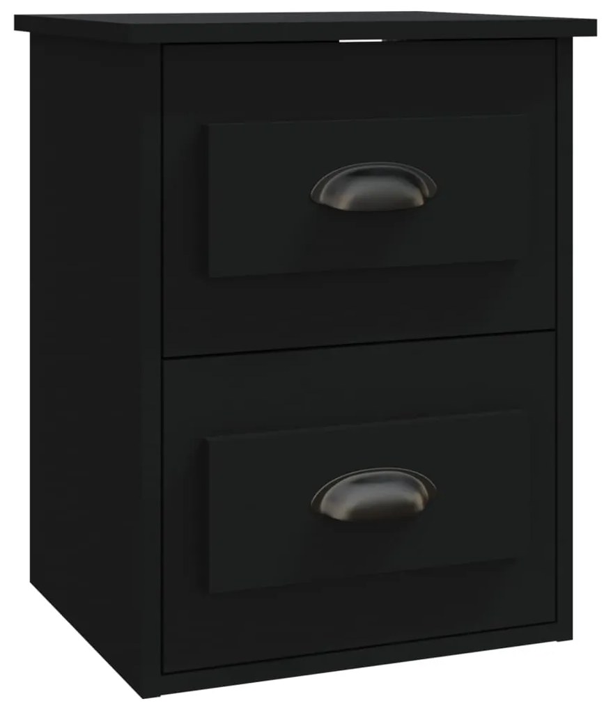 Mesas de cabeceira de parede 2 pcs 41,5x36x53 cm preto