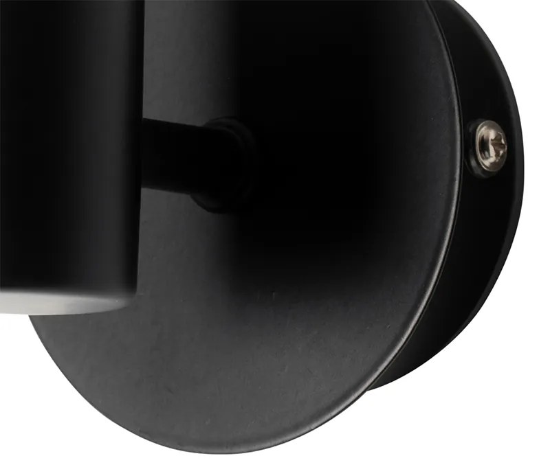Candeeiro de parede moderno preto IP44 - Cederic Up