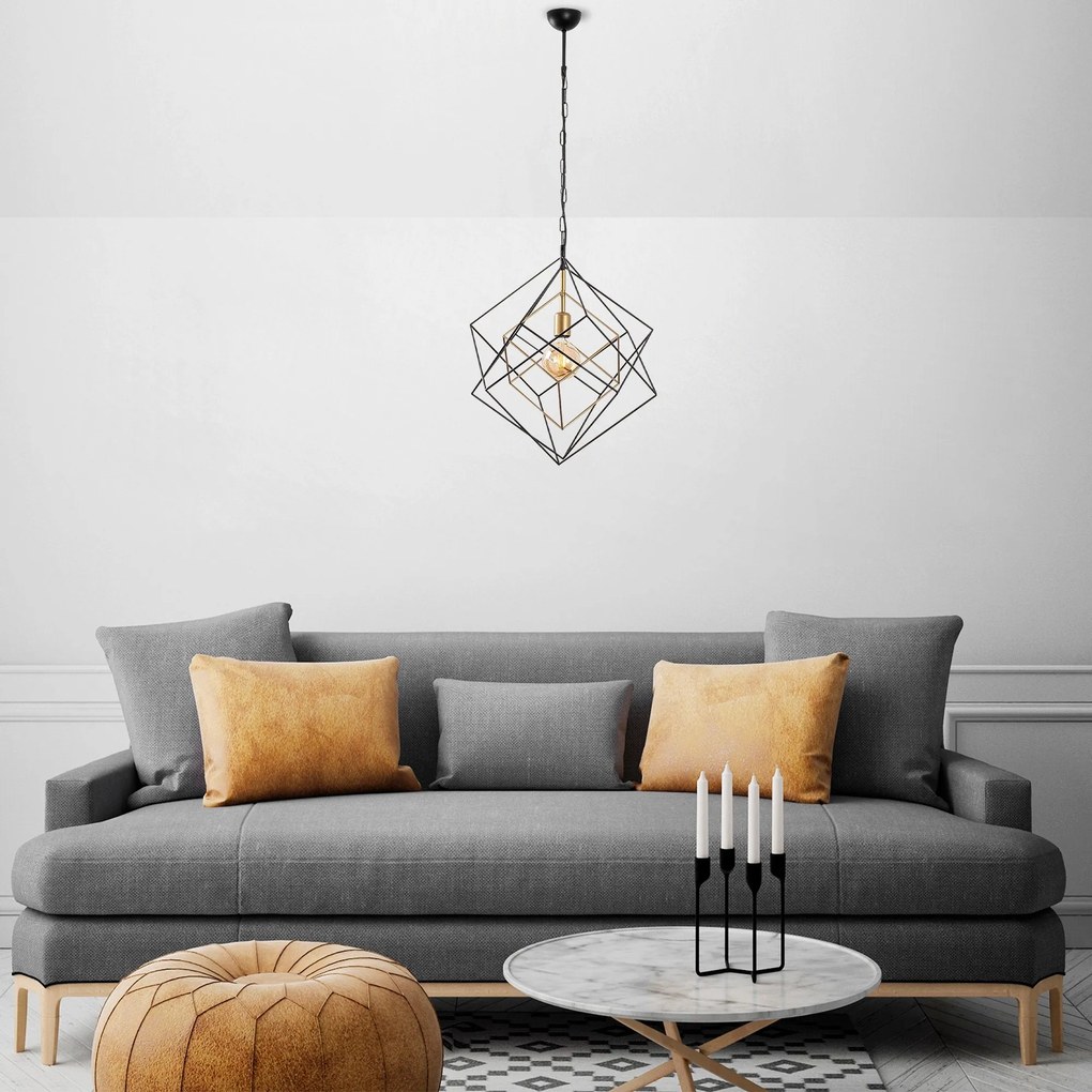 Candeeiro de Teto Till – Preto Antigo – 51 x 51 x 113 cm