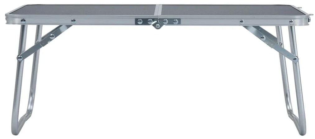 Mesa de campismo dobrável 60x40 cm alumínio cinzento