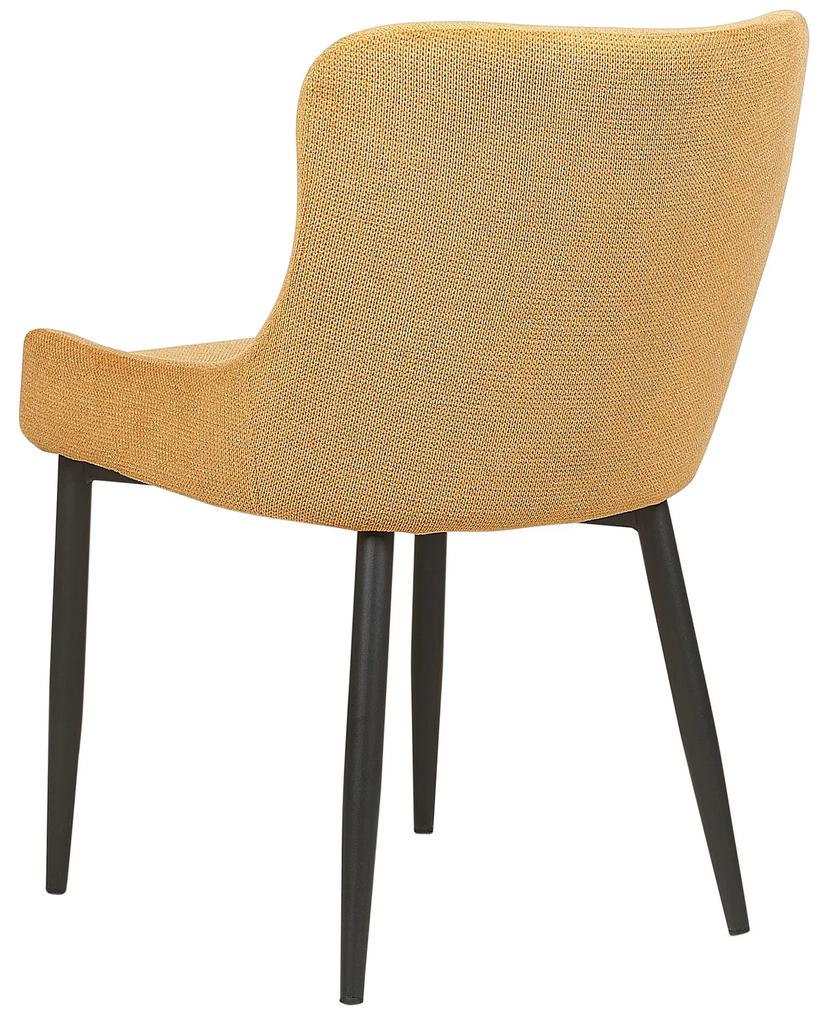 Conjunto de 2 cadeiras de jantar em tecido amarelo EVERLY Beliani