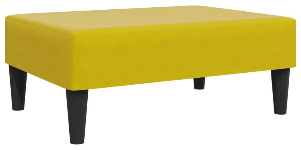 Sofá-cama 2 lugares c/ apoio de pés veludo amarelo