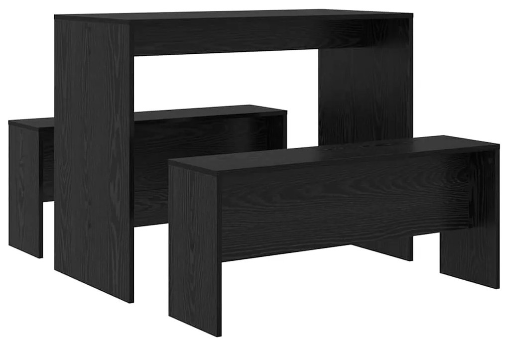 Conjunto de sala de jantar 2 pcs Carvalho Preto 97 x 47 x 75 cm