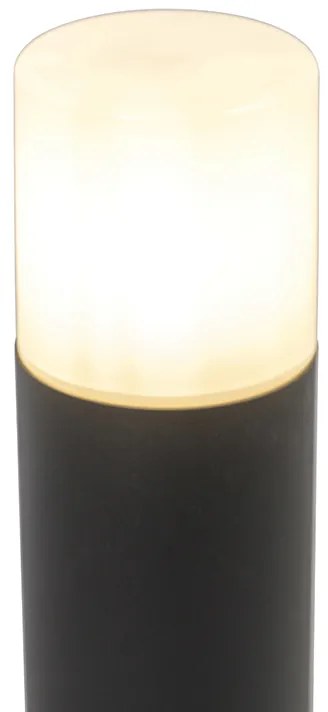 Candeeiro de pé de exterior preto com cúpula opala branca 30 cm IP44 - Odense Moderno