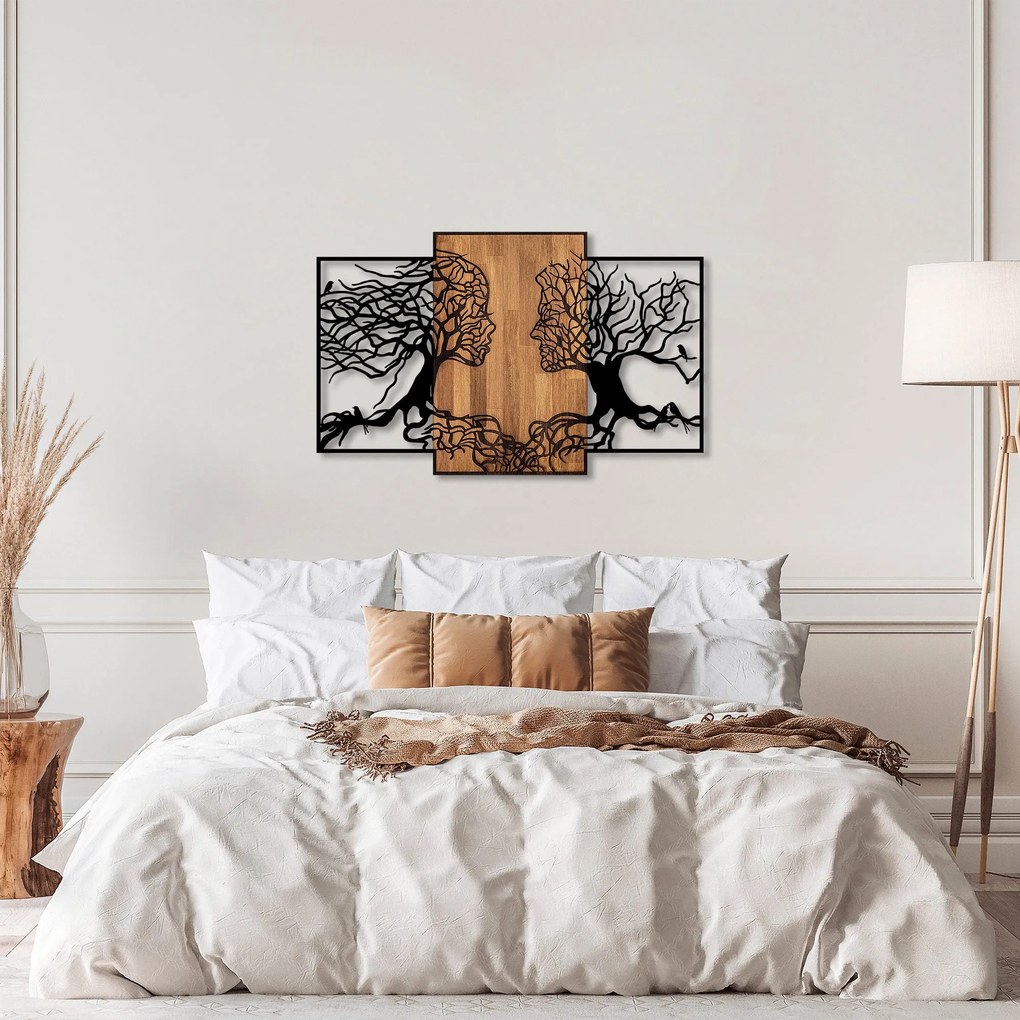Acessório Decorativo de Parede Tree Love – Preto e Noz – 125 x 3 x 79
