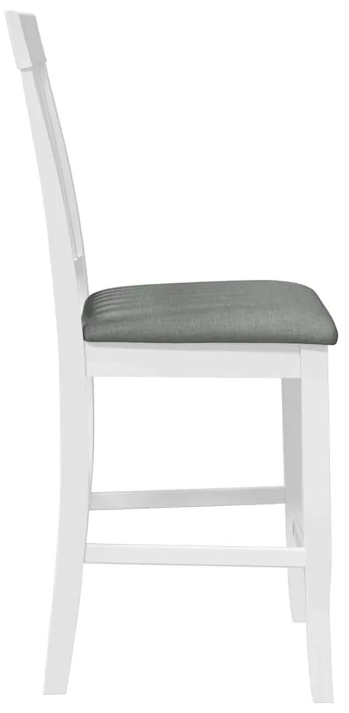 Bancos de bar com almofadões 2pcs madeira de seringueira maciça