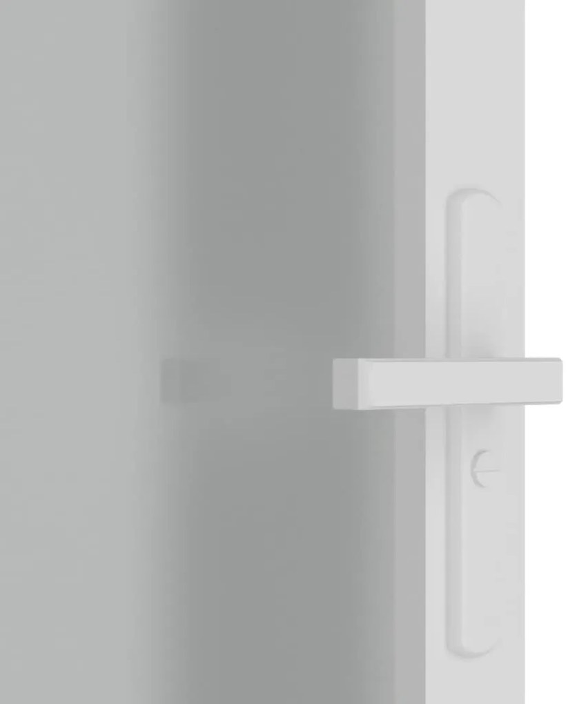 Porta de interior 76x201,5 cm vidro fosco e alumínio branco