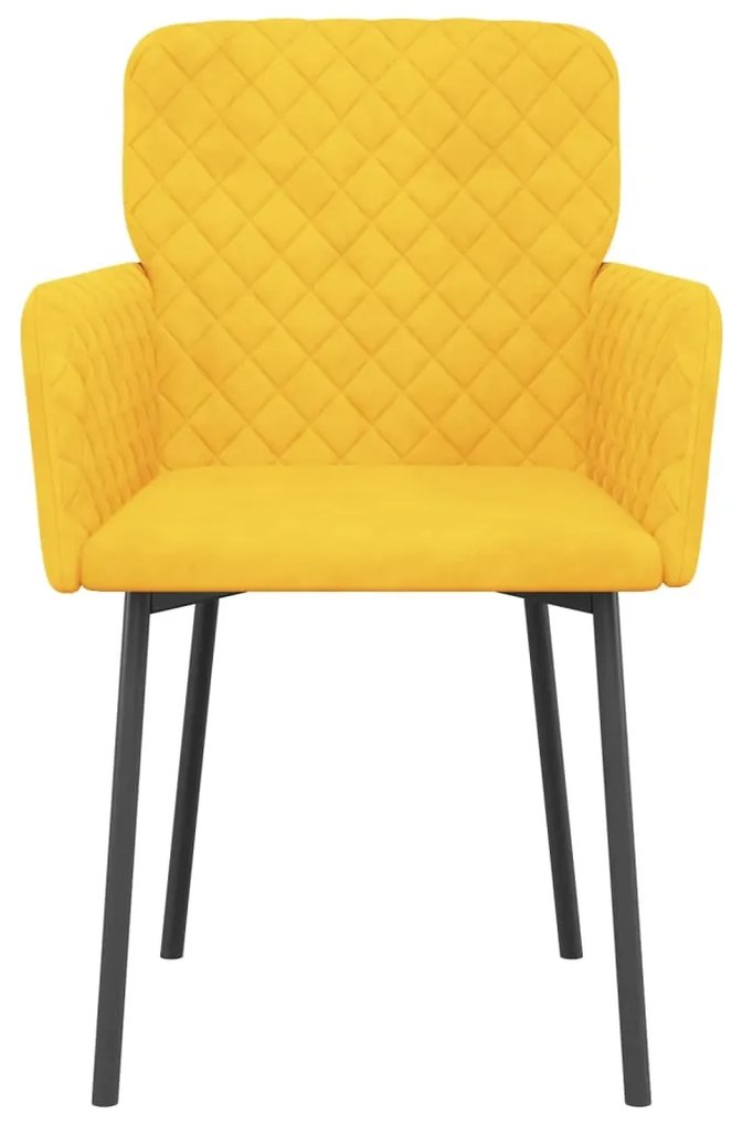 Cadeiras de jantar 2 pcs veludo amarelo