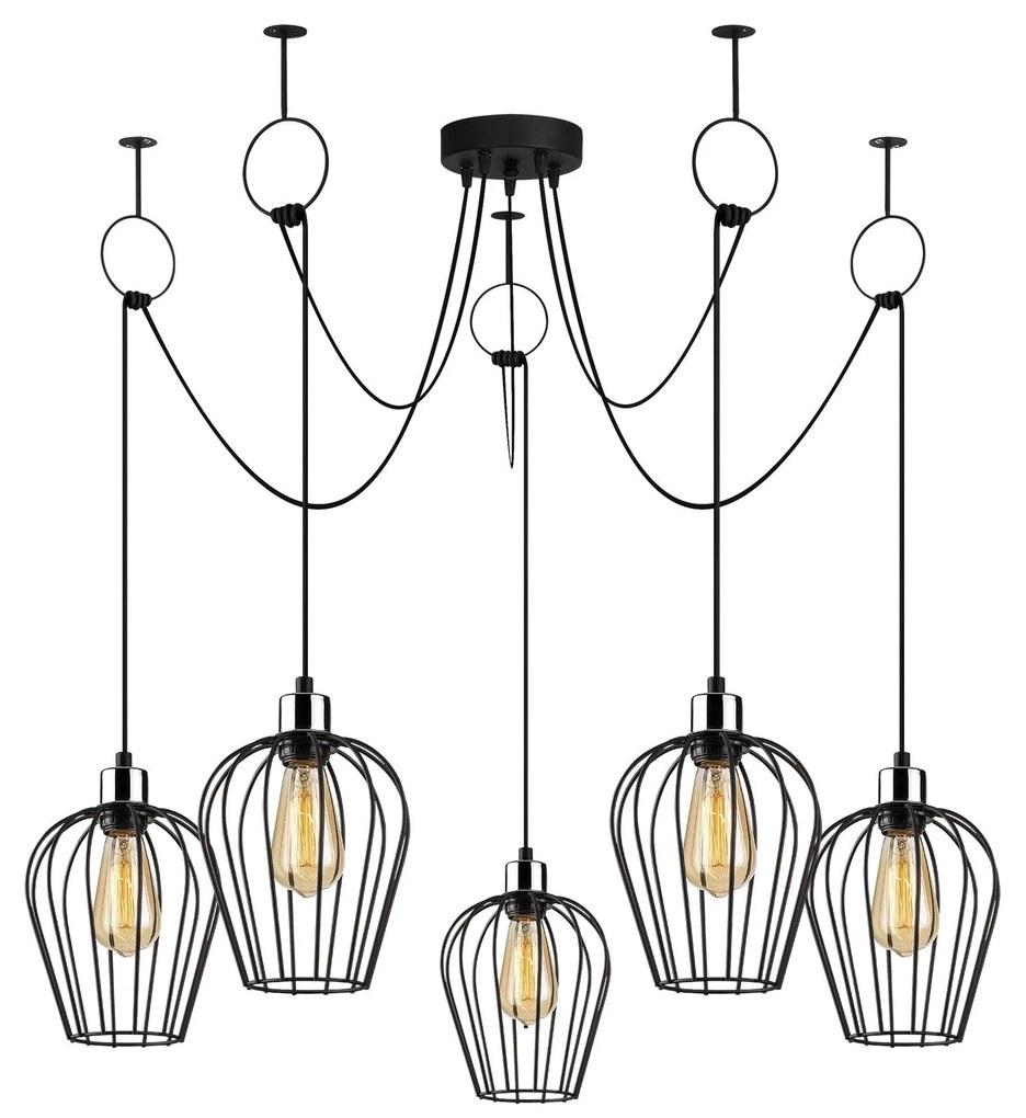 Candeeiro Tel – Preto – Diâmetro 120 cm, Altura 130 cm
