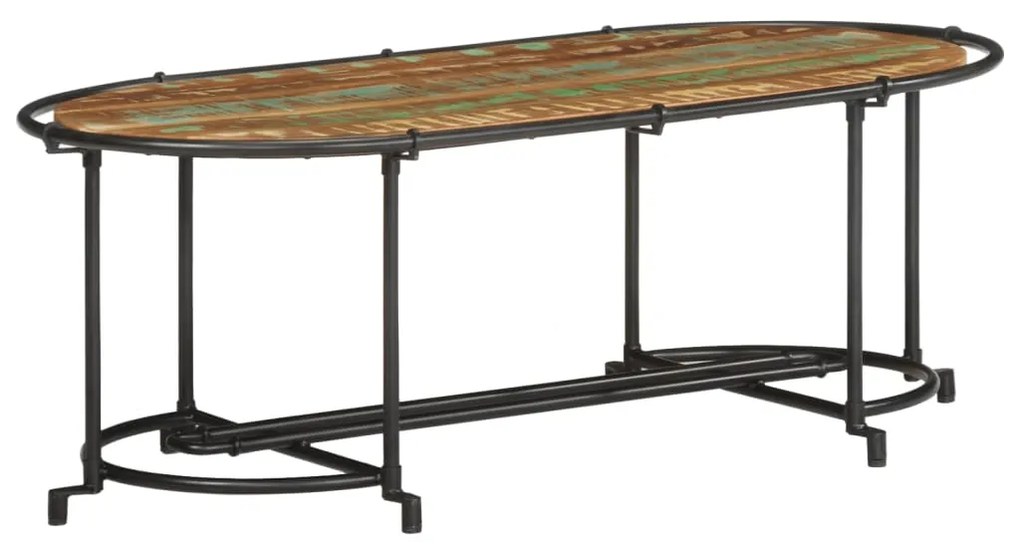 Mesa de centro 110x55x40 cm madeira recuperada maciça