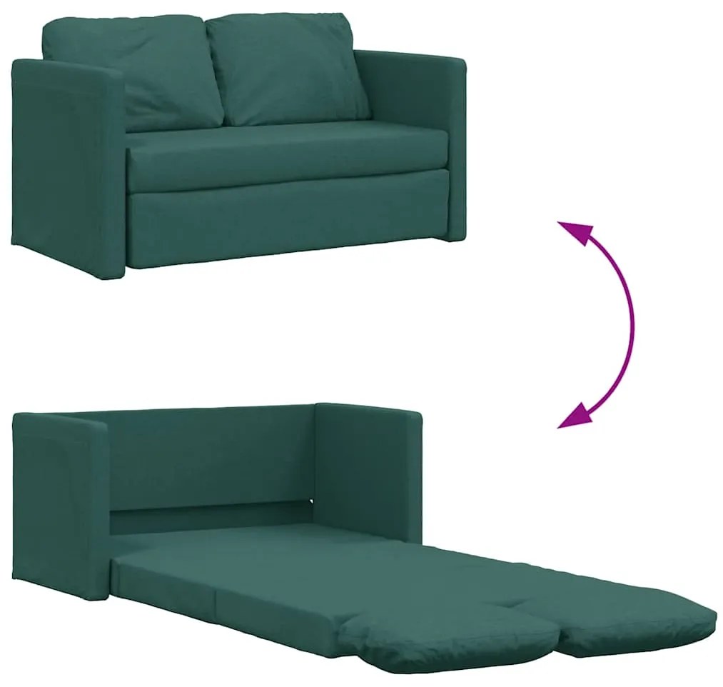 Sofá-cama sem pés 112x174x55 cm tecido verde-escuro