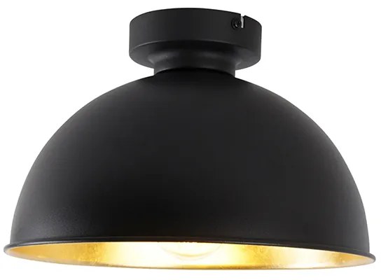 Luminária de teto industrial preto & dourado 28 cm - Magnax Industrial