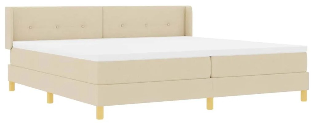 Cama Box com Colchão Creme, 200 x 200 cm, Tecido