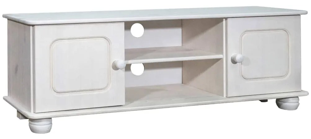 vidaXL Móvel de TV 115x29x40 cm pinho maciço branco