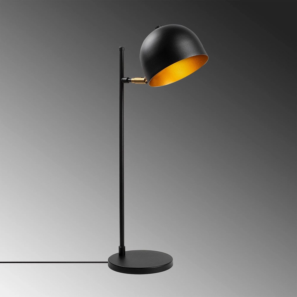 Candeeiro de Mesa Alfa – Preto e Dourado – 18 x 20 x 58 cm