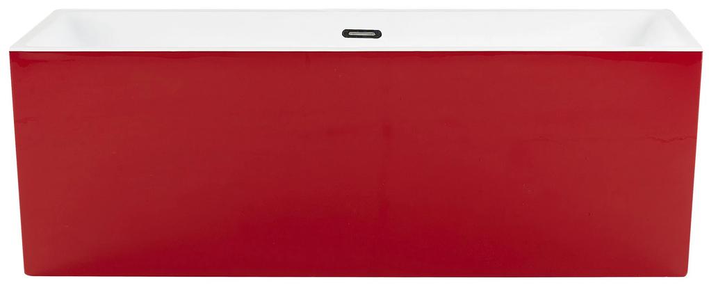 Banheira autónoma em acrílico vermelho 170 x 81 RIOS Beliani