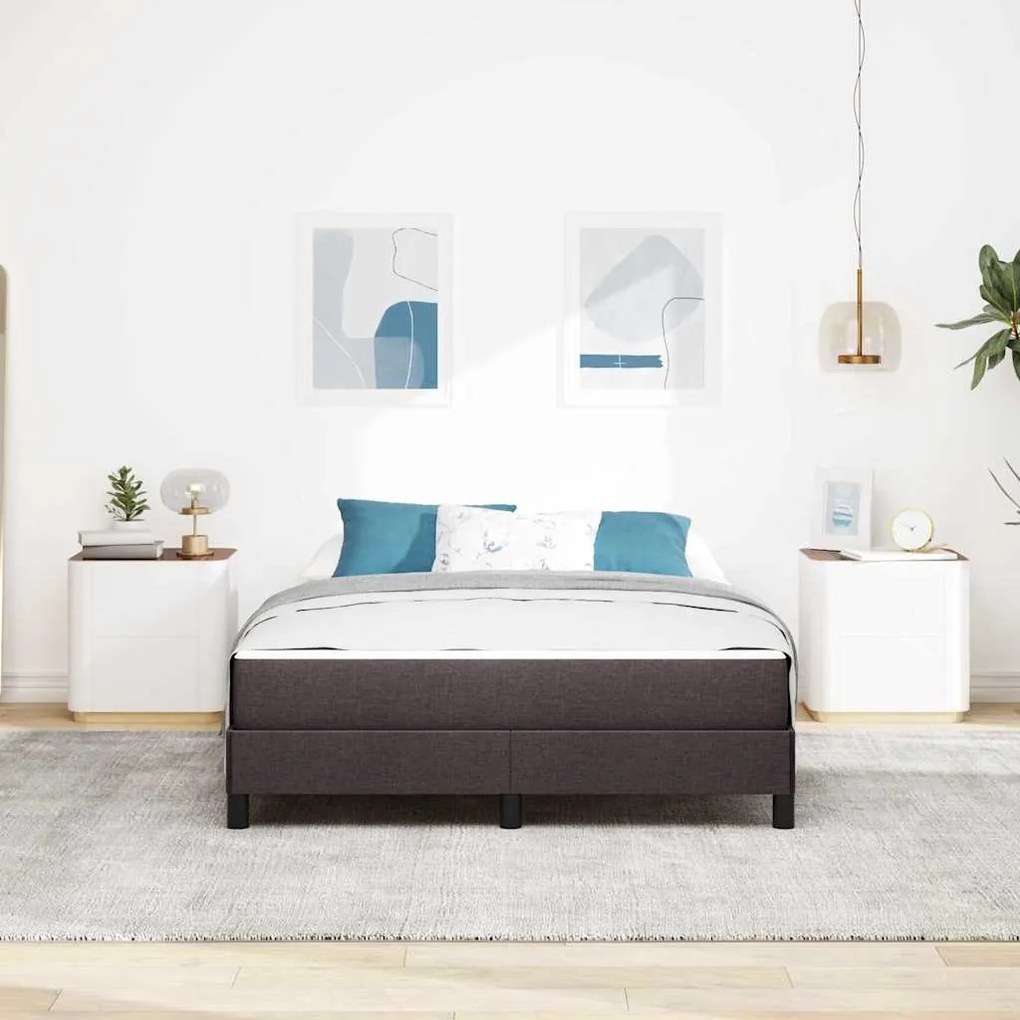 Cama Box Outros Castanho escuro 160 x 200 cm tecido