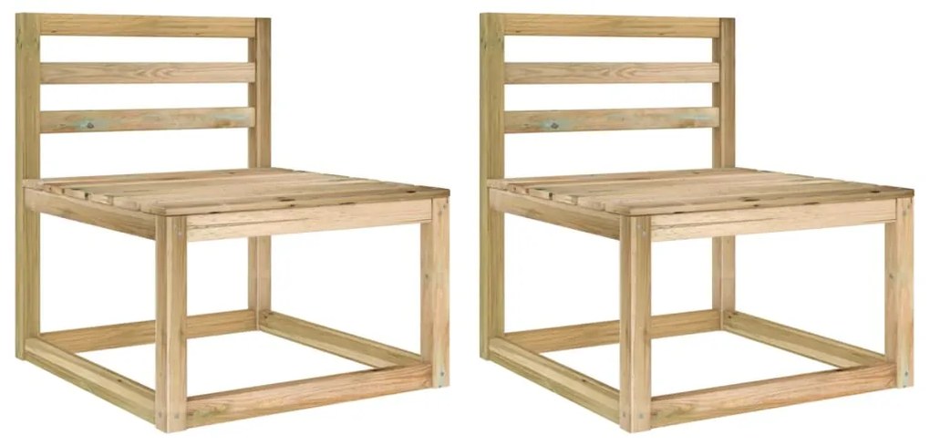315705 vidaXL Sofás de centro paletes p/ jardim 2pcs pinho impregnado a verde