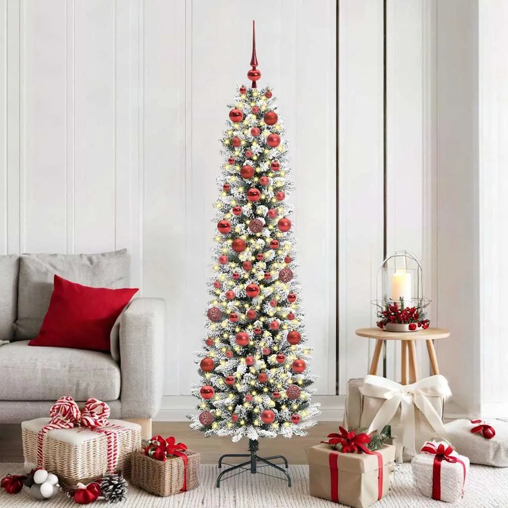 vidaXL Árvore de Natal Artificial com 300 LEDs Verde e branco 180 cm