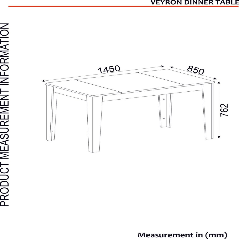 Mesa de Jantar "Veyron" – 145x85x76.2 cm – Preto, Preto Mármore e Dour