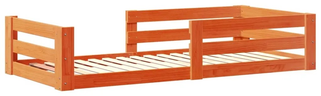 Cama sem colchão 70x140 cm madeira de pinho maciça castanho-mel