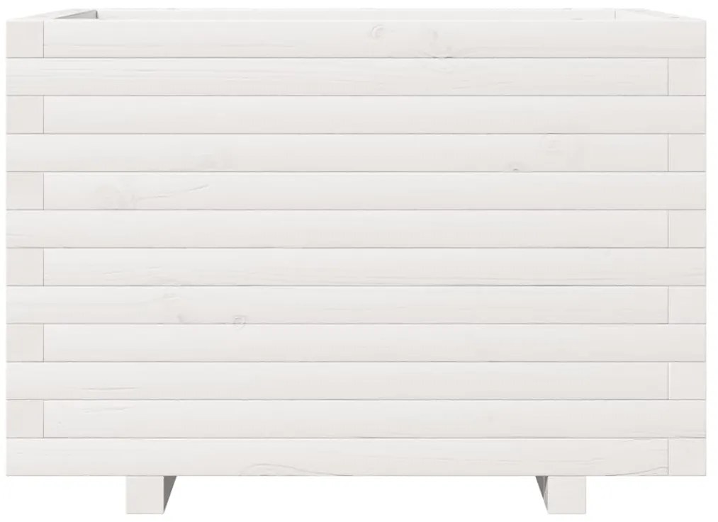 Vaso/floreira de jardim 70x40x49,5 cm pinho maciço branco