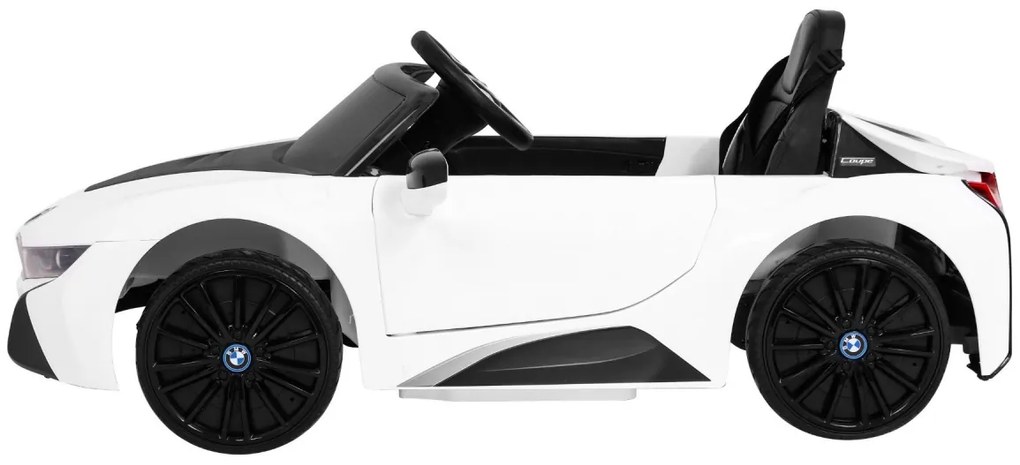 Carro elétrico para Crianças 12V BMW I8 LIFT Rodas de EVA, Assento de couro Branco