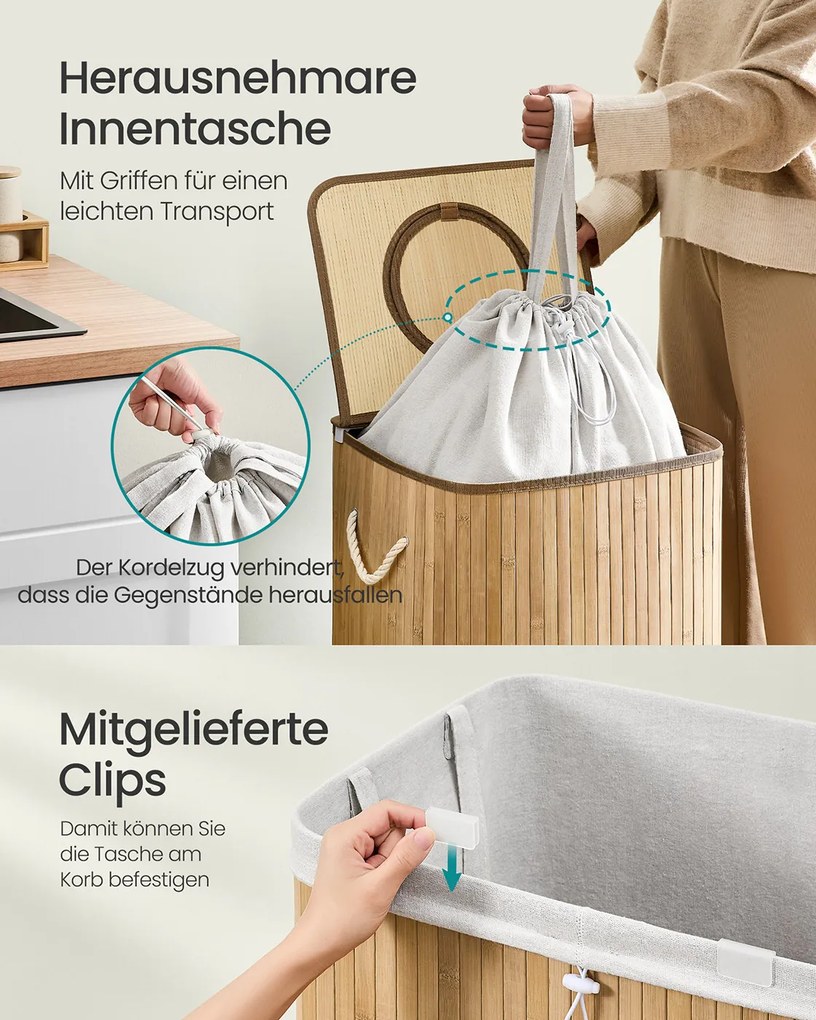 Recipiente para recolha de garrafas retornáveis 95 L 40,5 x 40,5 x 61 cm com orifício e tampa bege natural