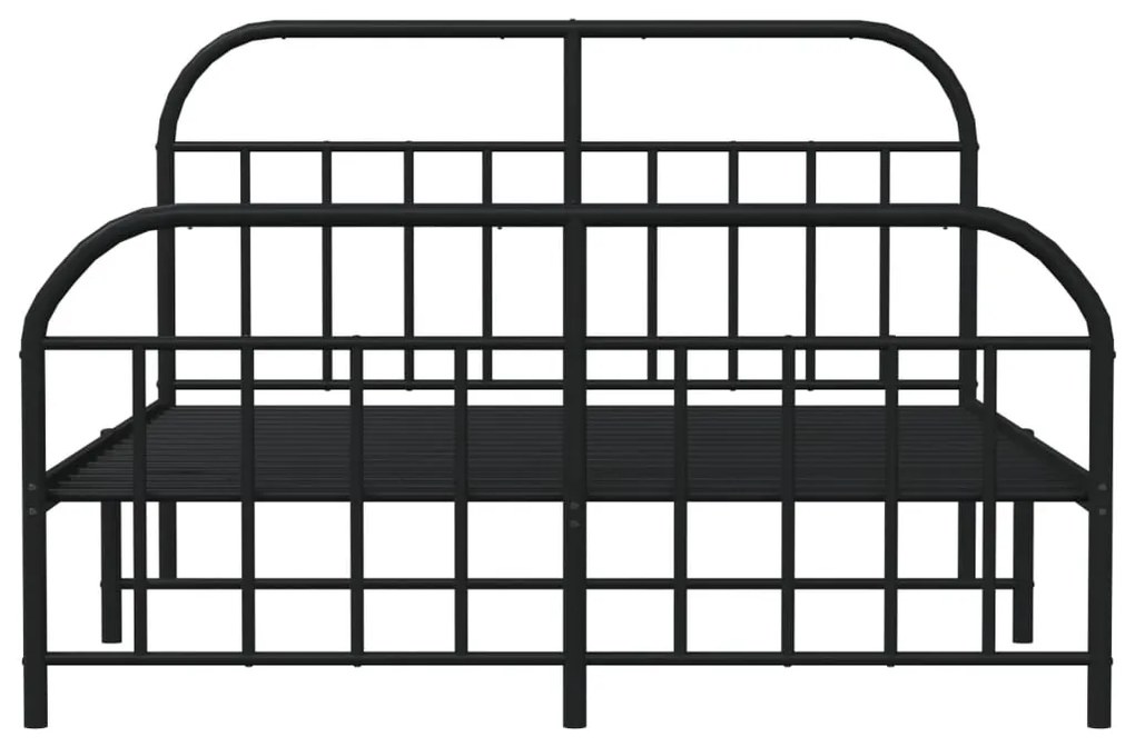 Estrutura de cama com cabeceira e pés 180x200 cm metal preto